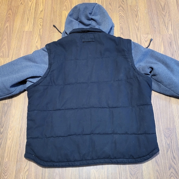 Tough Duck Men's 2XL Canvas Work Jacket – Black with Grey Cotton Sleeves D6 - Picture 12 of 14